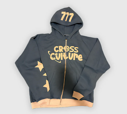 Monogram Zip-Up Hoodie | Multi Colour