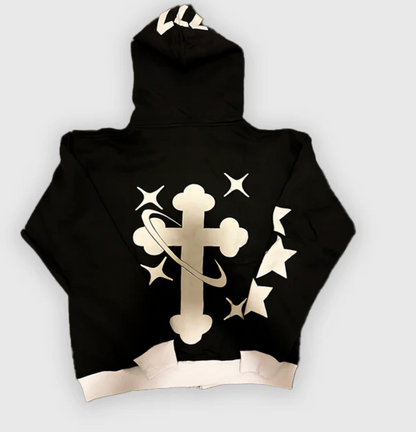 Monogram Zip-Up Hoodie | Multi Colour